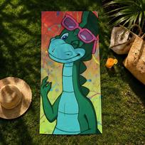 Cartoon Denver the Last Dinosaur Towel beach towel, quick drying absorbent bath towel for Swim,Gym,Camping,Outdoor 50X100cm