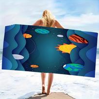 Minimalist Contemporary Plant Print Microfiber Beach Towel Extra Large Sand Free Ultra Absorbent Big Pool Towel for Vacation 50x100cm
