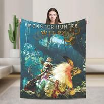 Monster Hunter Wilds Flannel Blanket Spring Soft Durable Throw Blanket for Kids Adult Couch Bed Bedspread Sofa Bed Cover Size: 75*100cm, Weight: 230 GSM