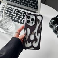 Naujas 3D minkštos liepsnos rašto telefono dėklas iPhone 16 15 14 13 12 11 Pro Max Plus madingas tuščiaviduris plonas smūgiams atsparus apsauginis dangtelis For iPhone 15