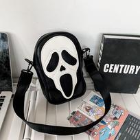 Fashion PU Leather Devil Ghost Bag Black White Vintage Skull Messenger Bag Casual Travel Storage Halloween Crossbody Bags juoda