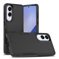 Samsung Galaxy S25 Edge S24 S23 S22 S21 Ultra Plus S24FE S23FE S20FE smūgiams atsparus dėklas, dvigubo sluoksnio apsauginis mobiliojo telefono dangtelis for Galaxy S25 juoda