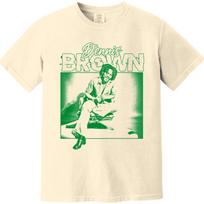 Dennis Brown sunkiasvorių marškinėliai - Žalias spaudinys - Aš ateinu - Reggae - Dub - Roots - Išminties žodžiai - Sarge - Jamaikos kultūra ir muzika XL beige