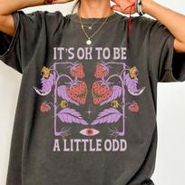 It’s OK To Be A Little Odd Shirt, Retro Strawberry Graphic Tee,Quirky Aesthetic Shirt,Retro Funky Graphic Shirt,Y2K Vintage Strawberry Shirt 4XL