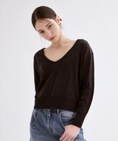 Povere Maison V-Neck Knit Charcoal Charcoal/Os