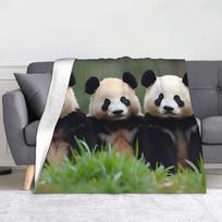 Panda Wild Blanket Fleece Summer Air Conditioning Lovely Animal Portable Warm Throw Blanket for Sofa Outdoor Bedding Throws Size: 75*100cm, Weight: 230 GSM