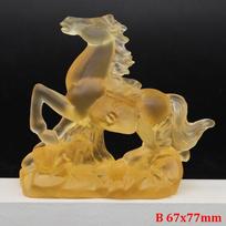 Horse Ornaments Crystal Glass Coloured Glaze Feng Shui Craft Figurines Home Decoration Lucky Souvenir Gift (as the picture,1 PC)
