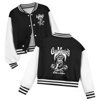 Gas Monkey Garage Print Kids Short Baseball Jacket Unisex Boys Girls Spring Autumn Casual Loose Children Outerwear Coat 110cm