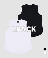Ervino [2Pack] Muscle Relax Fit Daily Sleeveless Black/L