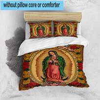 Our Lady Of Guadalupe Maria 3pcs Bedding,Including 1pc Duvet Cover And 2pcs Pillowcases Perfect for Christmas,Ideal for Bedroom, Dormitory 135cm*200cm