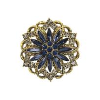 Weiman Noble Navy Blue Dress Brooches Luxury Women Exquisite Rhinestone Crystal Gold Plated Alloy Customize Designer Brooch Pins XD824264-1 auksas