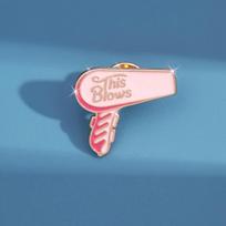 This Blows Air Blower Enamel Brooch | Casual Style Zinc Alloy Brooch With Silicone Back Buckle, Lapel and Bag Badges Jewelry rožinė
