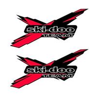 2 vnt. TEAM Ski-Doo logotipas vinilinė sniegbačių grafinė lipdukas 30cm black