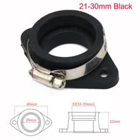 Motorcycle Pit Dirt Bike Carburetor Adapter Inlet Intake Pipe Rubber Fit for KEIHIN MIKUNI KOSO PE PWK 21-34mm Air Intake 21-30mm Black