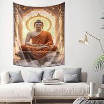 Lotus Position Buddha Meditation Wall Hanging Tapestry  Zen Decorative Art 100X70CM