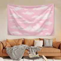 1pc Pink Blue Sky Tapestry, Beautiful Scenery Wall Hanging, Aesthetic Home Decoration for Bedroom Living Room Study Room 100X70CM