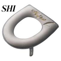 Toilet Seat Lid Cover Pad Ultra Soft Keep Warm with Flip Handle Nordic Mat Style Embroidery WC Paste Zipper for Home pilka