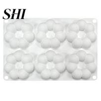 Chocolate Mold 6 Cavity Baking Non-stick Food Grade Silicone 3D Flower Design Donut Making Dessert Tool Kitchen Gadget Mould balta