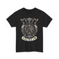 Valheim Gamer Tshirt Valhalla Vegvisir Shield Viking Axe Norse Rune Tee S