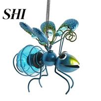 Waterproof Light Solar-Powered Hanging Ant Garden Decoration IP65 Auto Charging Backyard Balcony Solar Fairy Pendant Ornament mėlyna