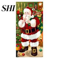 Holiday Home Decor Creative Dog Xmas Tree Gift Background Christmas Door Long-lasting Decoration Curtain Banner Outdoor Photo Hanging Cloth B