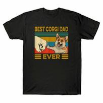 Best Ever Dad Lover Sleeve Unisexs Corgi Retro Tee Tshirt Short Funny Dog Vintage S