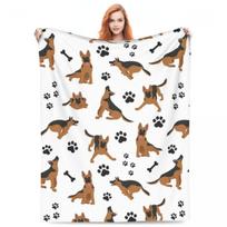 Šilta Minkšta Antklodė Kelioninė Vokiečių Aviganio Rašto Pledas Šuniukas Gyvūnėlis Flanelinis Lovatiesė Sofa Kėdė Naujoviška Sofa Lova Dangalas 75X95CM