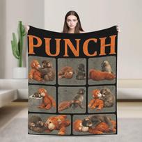Vienišas Punch Monkey Flanelinis pledas Ant lovos, sofos Lengvas miegamojo pledas, 75X95CM