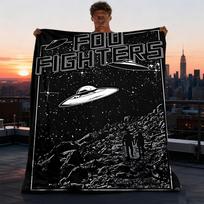 1 vnt. Foo Fighters lauko pledas, lengvas flanelės pledas kelionėms, stovyklavimui, svetainei, sofai, kėdei, minkštas 75X95CM