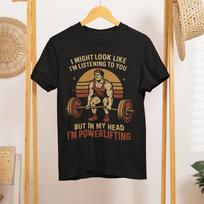 Vintage Powerlifting Shirt | Funny Gym Lifters Tee | Comfort Colors 1717 M