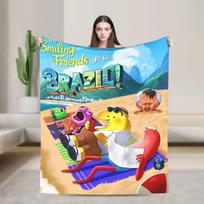 Smiling Friend Games Minkštas šiltas pledas Pikniko pliušinis pledas Spausdintas sofos kėdės flanelinis užtiesalas sofos lovos užvalkalas 75X95CM