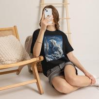 Cloud Grim Reaper T-Shirt, Surreal Death Cloud Graphic Tee, Dark Fantasy Art Shirt, Gothic Streetwear, Mystical Sky Reaper Gift L