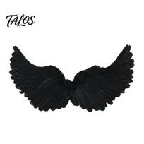 Fallen Angel Costume Props Wings Feather for Kids Adults, Lightweight Fairy Devil Fancy Dress with Elastic Straps, Christmas Halloween Party S