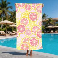 Mediterranean Retro Lemon Microfiber Beach Towel Oversized Extra Large Sand Free Pool Towels Quick Dry Super Absorbent Swim 50x100cm