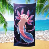 Extra Large Beach Towel Pink Axolotl Microfiber Bath Towel Big Size Plush Super Absorbent Oversized Pool Blanket For Women 50x100cm