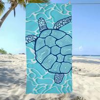 T-Turtle Pattern Towel Beach Oversized Soft Ultra Absorbent Quick Drying Large Pool Travel Camping Bathroom STJ40x70CM