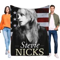 Stevie Nicks American Flag Photo Blanket Tapestry Soft Throw Fabric Decorative Item with Bold White and Yellow Text, Perfect for Size: 75*100cm, Weight: 230 GSM