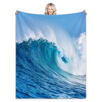 1pc Cozy Sea Surf Print Soft Blanket - Skin-Friendly, Casual, and Versatile Shawl for Sofa, Living Room, and Outdoor Size: 75*100cm, Weight: 230 GSM