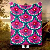Vibrant Floral Garden Blanket Reversible Flannel Throw for Bohemian Style AllSeason Comfort Blossom Beauty Gift Size: 75*100cm, Weight: 230 GSM