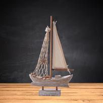 Mini burlaivio modelis Viduržemio jūros medinė dekoracija Medinis burlaivis skirtas 35cmx20.5cmx4.5cm