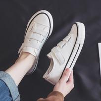 Low-top canvas shoes women's Velcro spring new buckle little white shoes student cloth shoes women's lazy shoes 35 balta