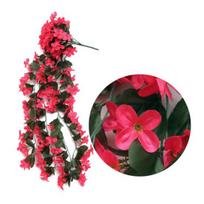Yousheng Outdoor Artificial Fall Fake Flowers Hanging Vines UV Resistant Faux Flowers Realistic Look Home Garden Decor Small rožinė raudona spalva