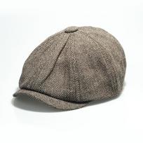 Vyriška pynės rašto elastinė beretė - Pavasario/Rudens Retro Newsboy tapytojo kepurė Adjustable kava