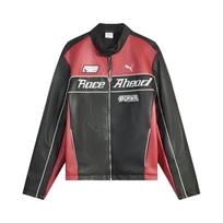 Puma Fw25 Race Ahead Pu Striukė Kinų Zodiako Arklių Metų Riboto Leidimo Spalvų Blokas Lenktynių Stilius Apykaklė Užtrauktukas Ilgomis Rankovėmis Striukė 636031-01 M black