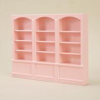 Beautiful 1:12 Dollhouse Miniature Display Cabinet Triple Cabinet Bookshelf Mini Furniture Model Doll House Living Room Decor Accessories rožinė