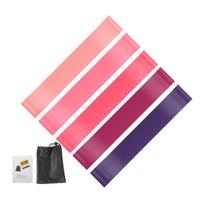 5Pcs Resistance Bands Set Multi-Level Resistance Elastic Fitness Bands Heavy Duty Exercises Rehabilitation Yoga Bands rožinė