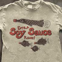 Retro Sushi Lover Graphic Tee, Extra Soy Sauce Please Vintage Shirt, Asian Foodie Takeout Apparel, 70s Typography Food Nostalgia Top L