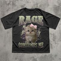 Rage Consumes Me Funny Cat Meme Tee Shirt, Silly Cats T shirt, Stupid Gifts, BrainroT shirts, Ugly Tees, Unhinged Clothes, Gift for Her XL
