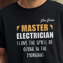 Funny Electrician T-Shirt: Love the Smell of Ozone - Unisex Cotton Tee 3XL
