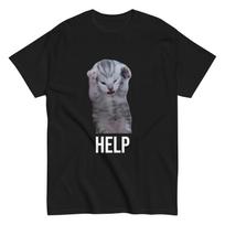 Talking Cat Meme T-Shirt Screaming HELP 3XL